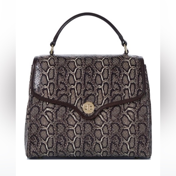 Brahmin Handbags - Top-Handle Snake-Print Satchel in Brown